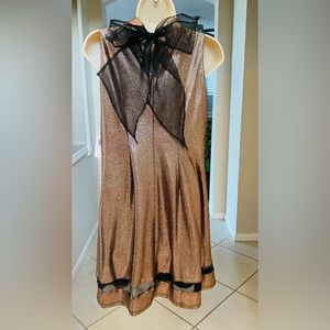 Fun sleeveless new dress. Size SP. Beautiful rose gold color.